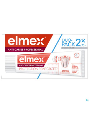 Elmex dentifrice a/caries professionnel  2x75ml nf