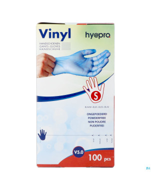 Pharmex gants vinyl bleu s/poudre s    100