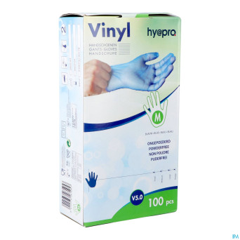Pharmex gants vinyl bleu s/poudre m    100