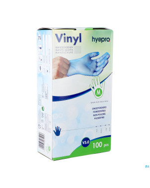 Pharmex gants vinyl bleu s/poudre m    100