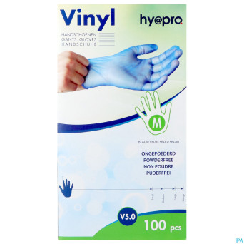 Pharmex gants vinyl bleu s/poudre m    100