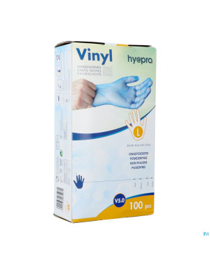 Pharmex gants vinyl bleu s/poudre l    100