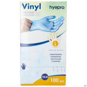 Pharmex gants vinyl bleu s/poudre l    100