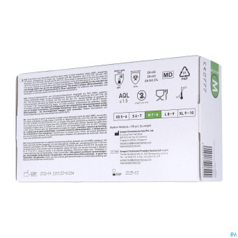 Pharmex gants nitril bleu s/poudre m    100