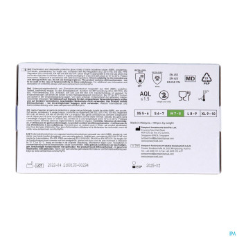 Pharmex gants nitril bleu s/poudre m    100