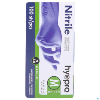 Pharmex gants nitril bleu s/poudre m    100