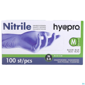 Pharmex gants nitril bleu s/poudre m    100