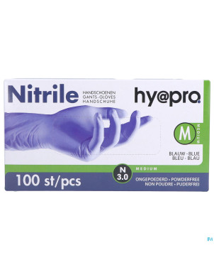 Pharmex gants nitril bleu s/poudre m    100
