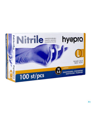 Pharmex gants nitril bleu s/poudre l    100