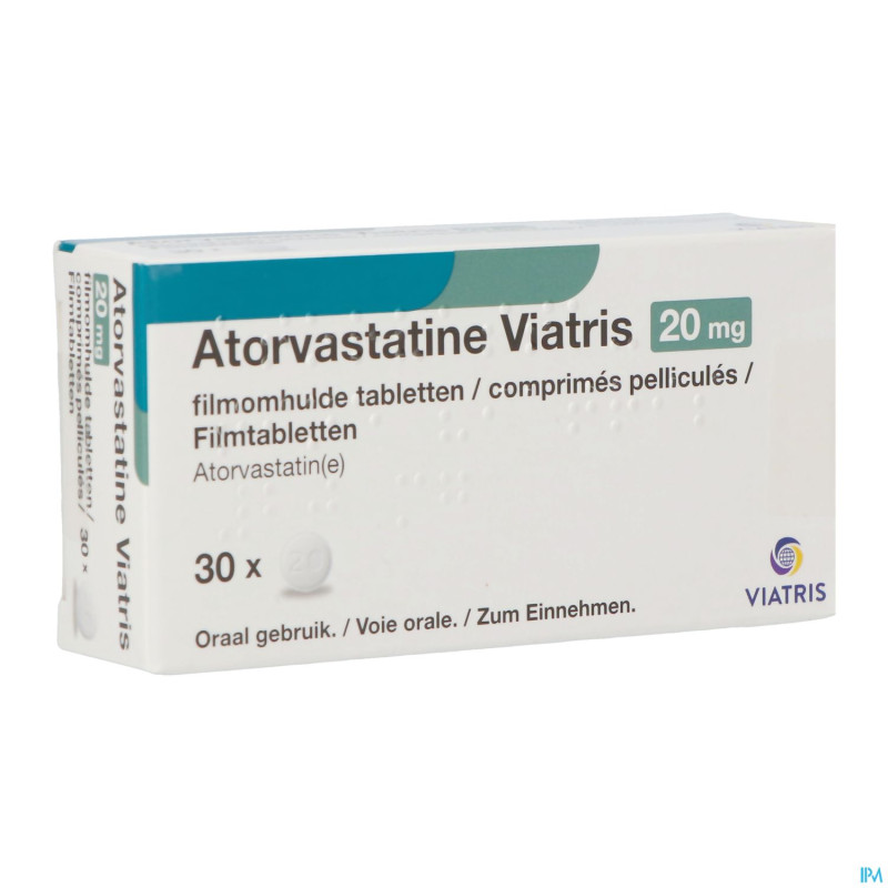 Atorvastatine viatris 20mg comp pell 30 blister