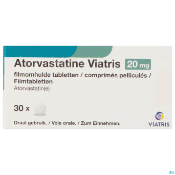 Atorvastatine viatris 20mg comp pell 30 blister