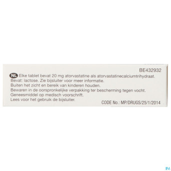 Atorvastatine viatris 20mg comp pell 30 blister