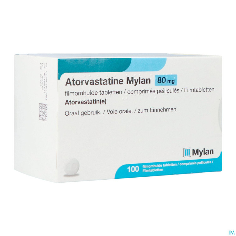Atorvastatine viatris 80mg comp pell 100 bls