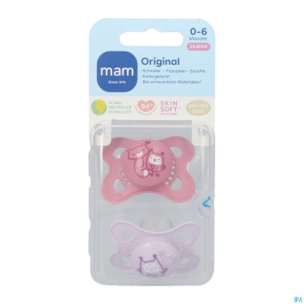 Mam sucette original pure silicone 0-6m fille