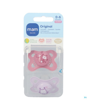 Mam sucette original pure silicone 0-6m fille