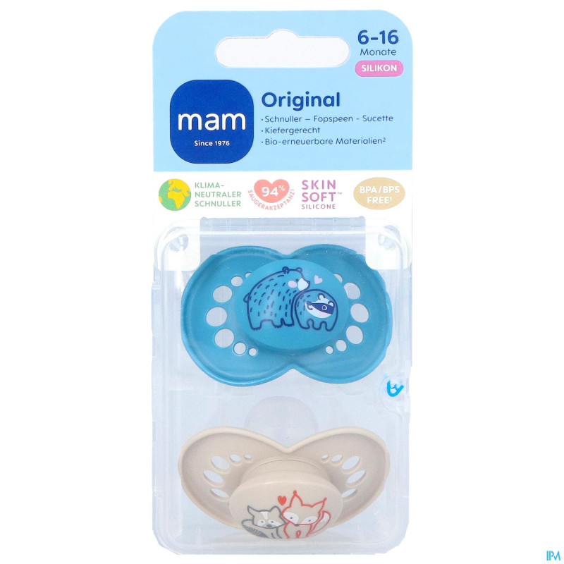 Mam sucette original pure silicone 6-16m garcon