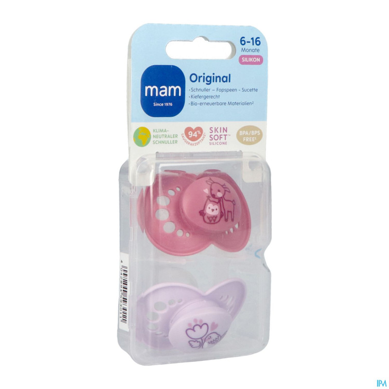 Mam sucette original pure silicone 6-16m fille
