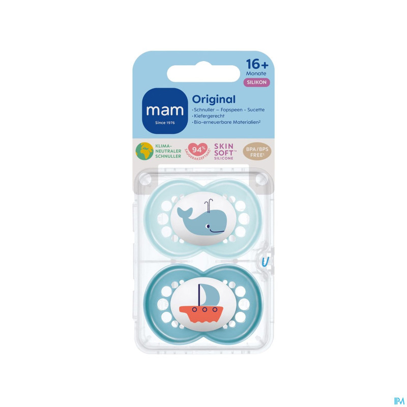 Mam sucette original pure silicone 16m+ garcon