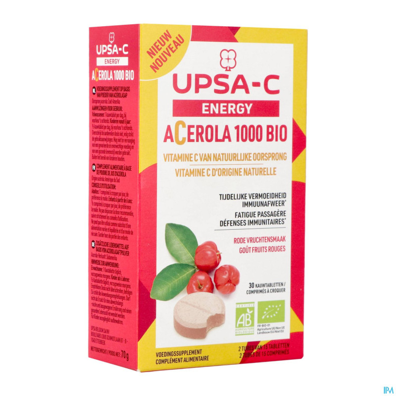 Upsa c energy acerola 1000mg    comp croq 30
