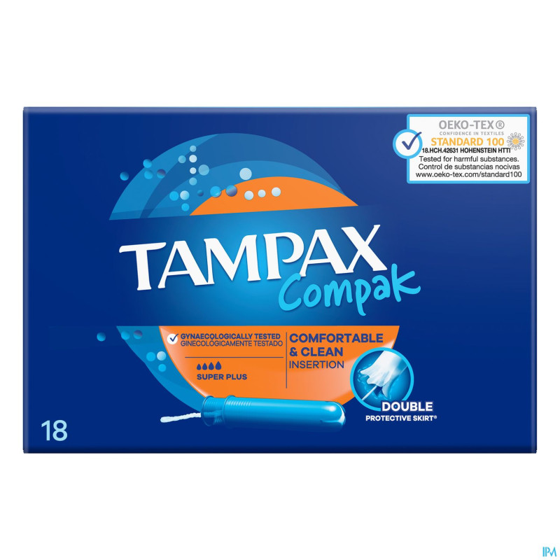 Tampax compak super plus tampons 18