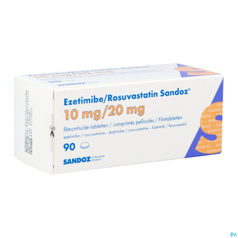 Ezetimibe/rosuvastatin sandoz 10mg/20mg    comp 90