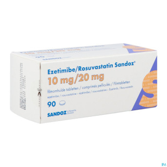 Ezetimibe/rosuvastatin sandoz 10mg/20mg    comp 90