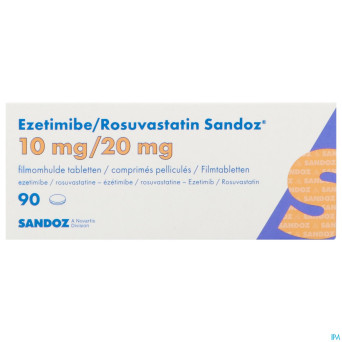 Ezetimibe/rosuvastatin sandoz 10mg/20mg    comp 90
