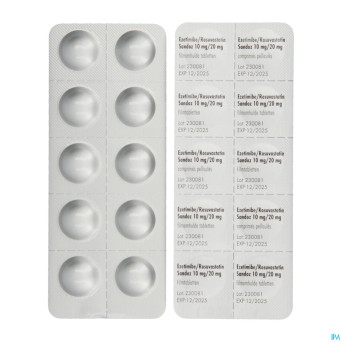 Ezetimibe/rosuvastatin sandoz 10mg/20mg    comp 90