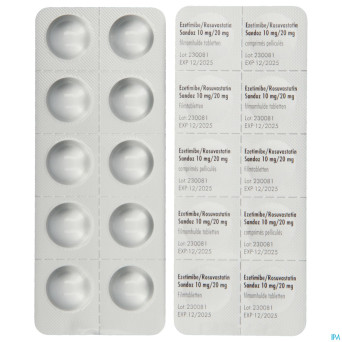 Ezetimibe/rosuvastatin sandoz 10mg/20mg    comp 90