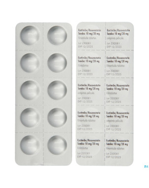 Ezetimibe/rosuvastatin sandoz 10mg/20mg    comp 90