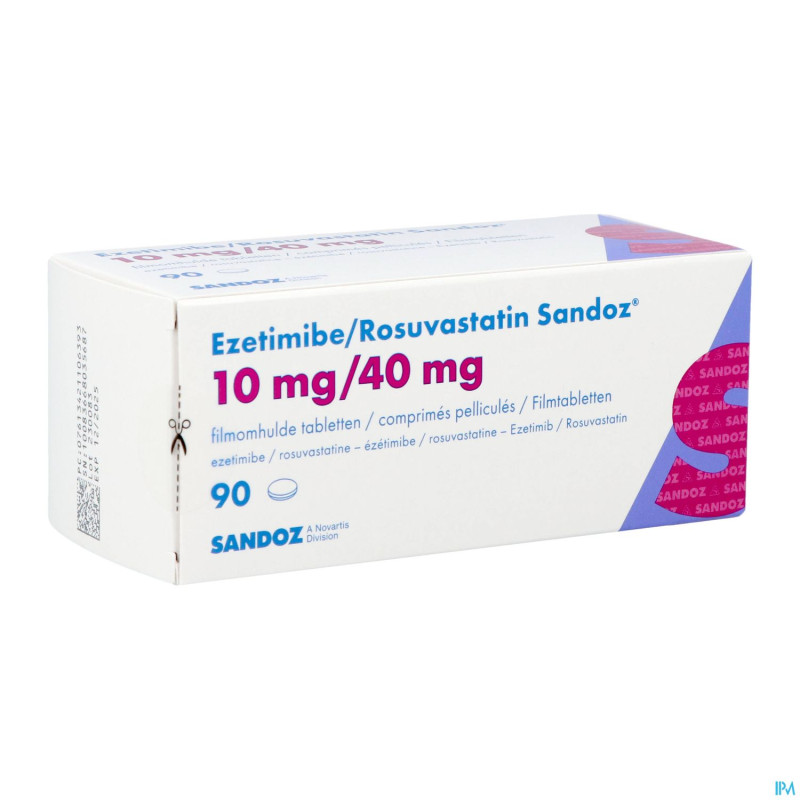 Ezetimibe/rosuvastatin sandoz 10mg/40mg    comp 90