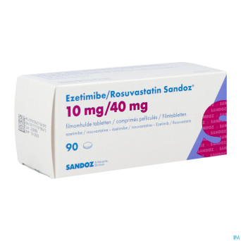 Ezetimibe/rosuvastatin sandoz 10mg/40mg    comp 90