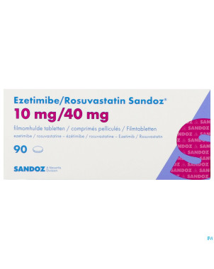 Ezetimibe/rosuvastatin sandoz 10mg/40mg    comp 90