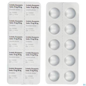 Ezetimibe/rosuvastatin sandoz 10mg/40mg    comp 90