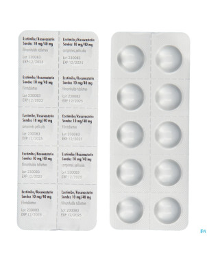 Ezetimibe/rosuvastatin sandoz 10mg/40mg    comp 90