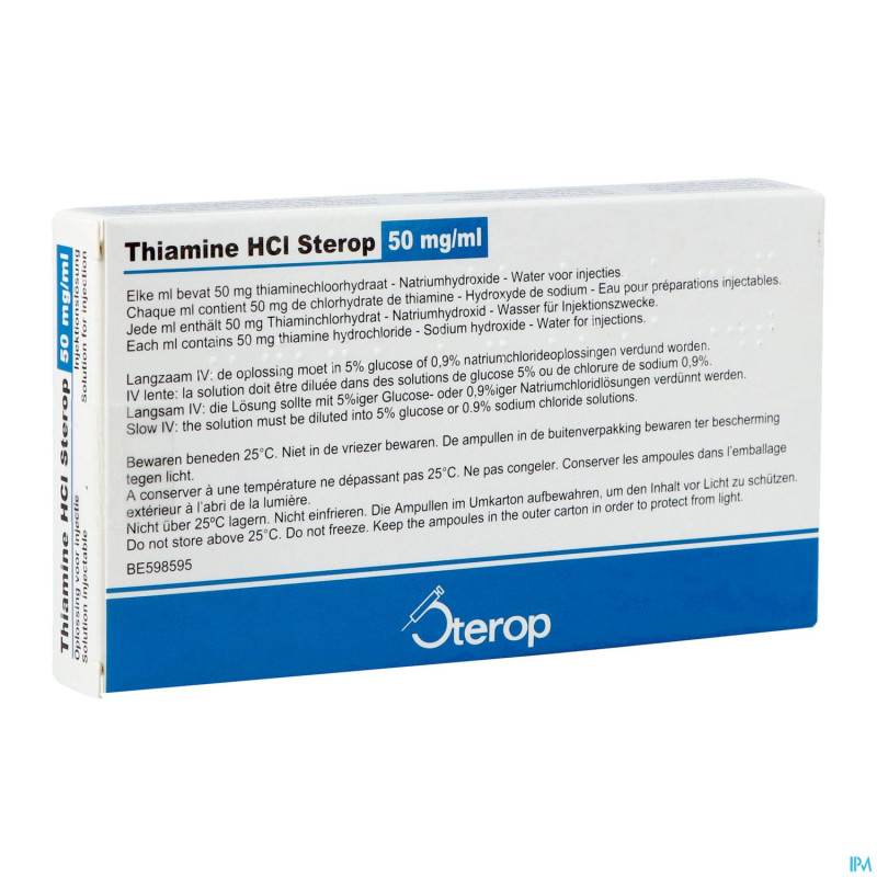 Thiamine hcl 50mg/ml sol inj    fl inj 10
