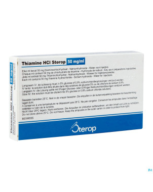 Thiamine hcl 50mg/ml sol inj    fl inj 10
