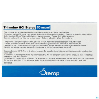 Thiamine hcl 50mg/ml sol inj    fl inj 10