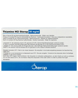 Thiamine hcl 50mg/ml sol inj    fl inj 10