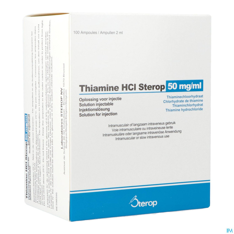 Thiamine hcl 50mg/ml sol inj    fl inj 100
