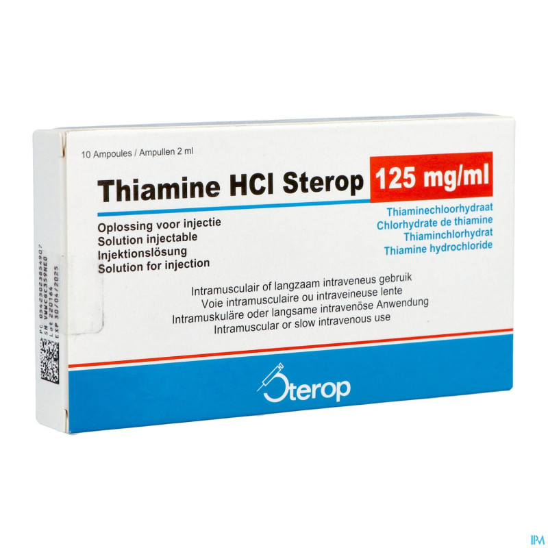 Thiamine hcl 125mg/ml sol inj    fl inj 10