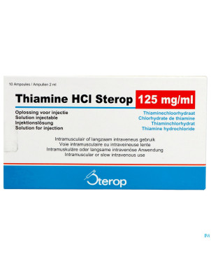 Thiamine hcl 125mg/ml sol inj    fl inj 10