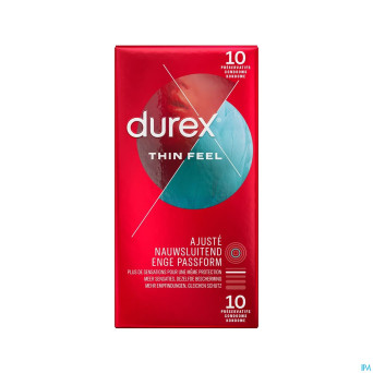 Durex thin feel taille ajustee    preservatifs 10