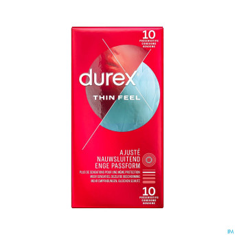 Durex thin feel taille ajustee    preservatifs 10