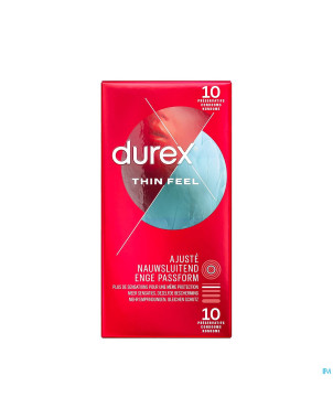 Durex thin feel taille ajustee    preservatifs 10