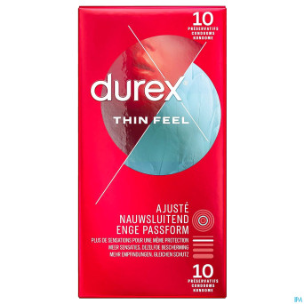 Durex thin feel taille ajustee    preservatifs 10