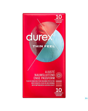 Durex thin feel taille ajustee    preservatifs 10