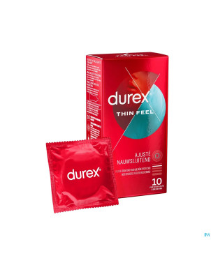 Durex thin feel taille ajustee    preservatifs 10