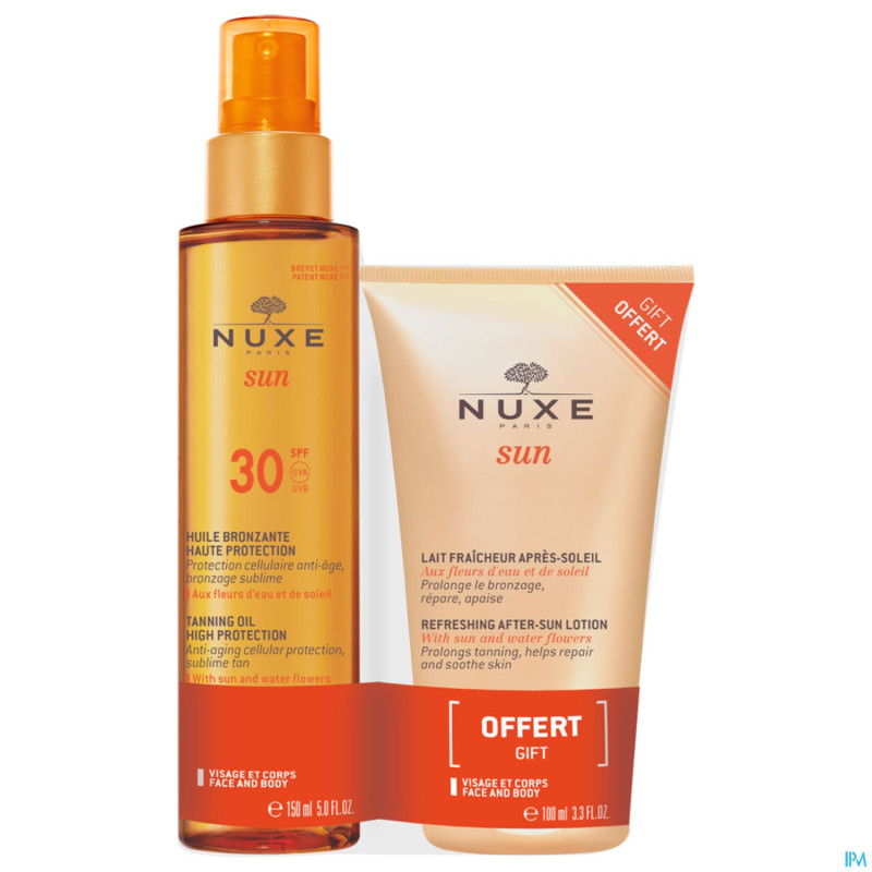 Nuxe duo huile bronz.ip30 150ml+aftersun 100mlfree