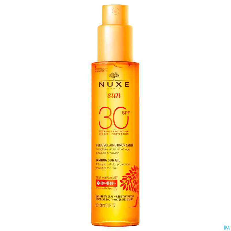Nuxe sun huile bronz. ip30 visage&corps150ml